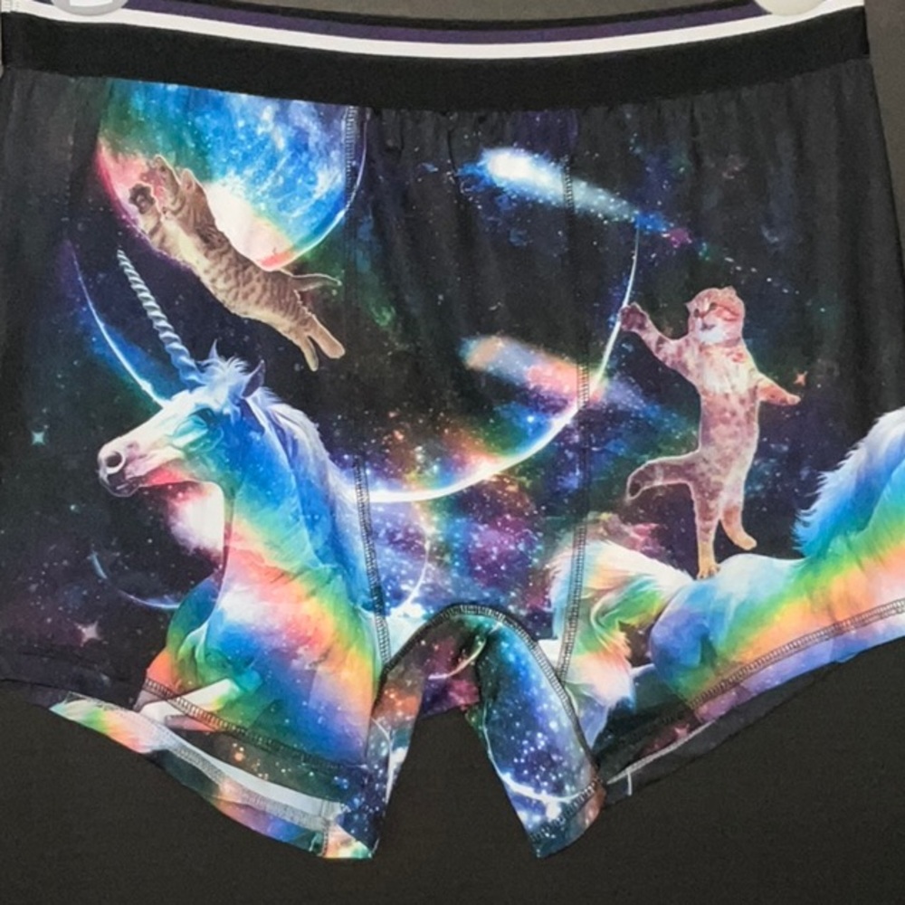 Top Drawer Space Cat Unicorn Tie Dye Boxer Briefs 2XL